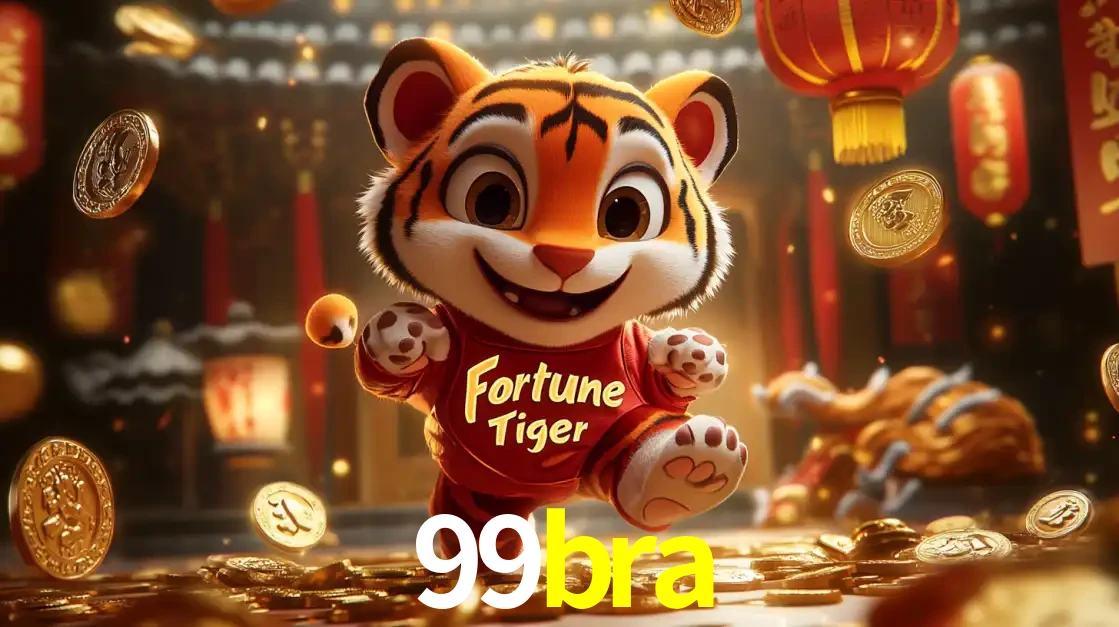 O alegre personagem do Fortune Tiger correndo sobre um caminho de moedas de ouro, simbolizando os grandes prêmios e a diversão do popular jogo de slot do 99bra.
