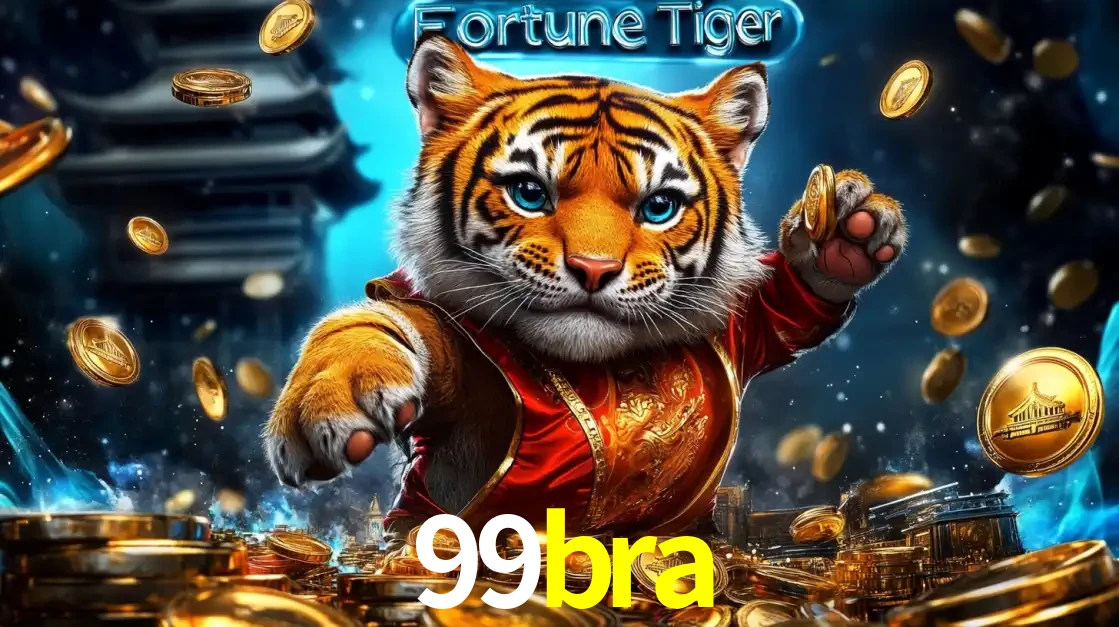Imagem promocional do jogo de slot Fortune Tiger, com um tigre majestoso em traje tradicional cercado por uma fortuna em moedas de ouro, disponível agora no cassino 99bra.